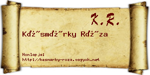 Késmárky Róza névjegykártya