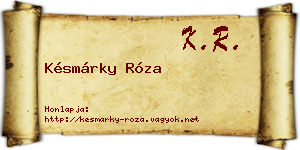 Késmárky Róza névjegykártya